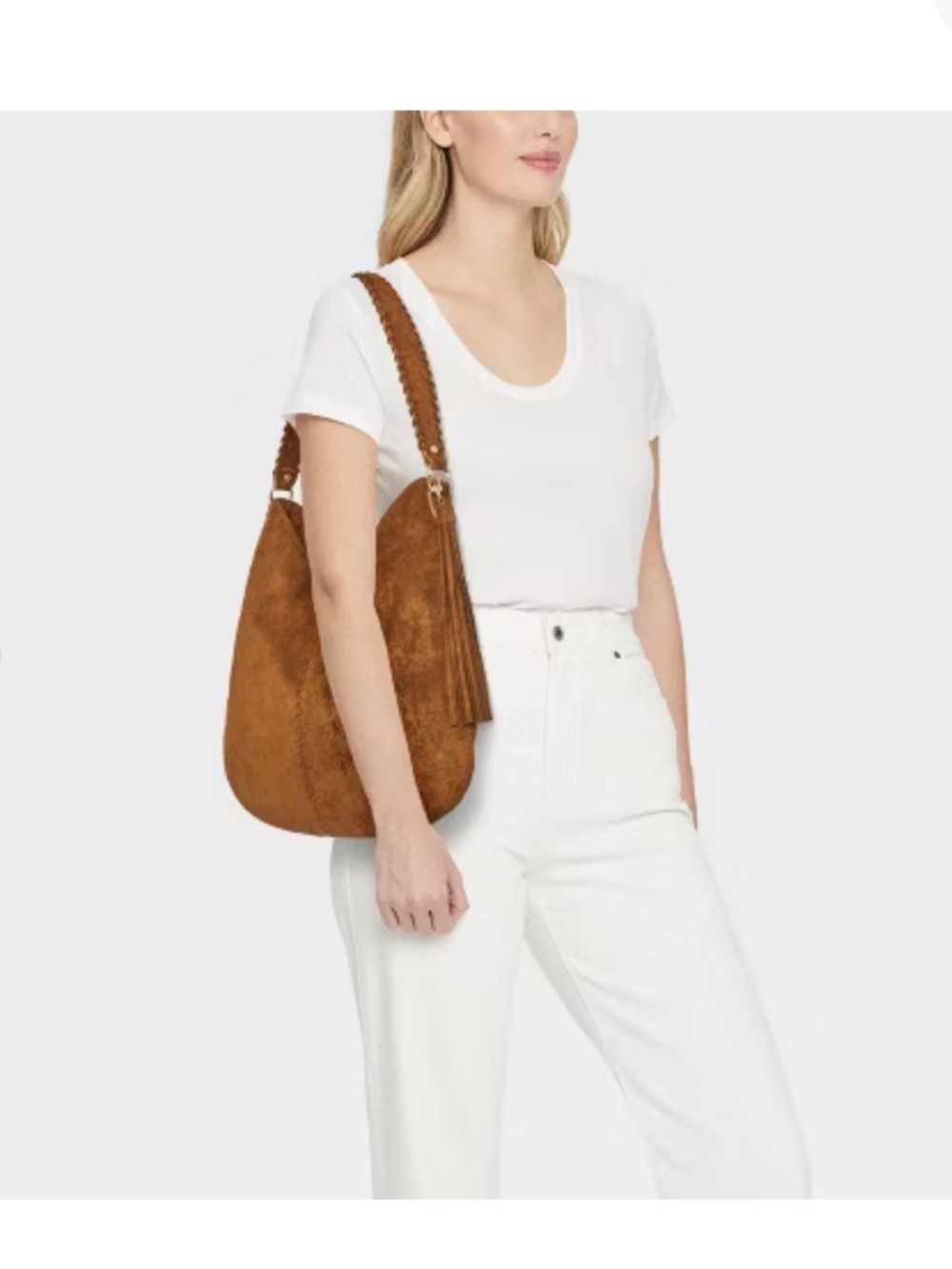 NWOT Universal Thread “Western Faux Suede with Tassle Shoulder Bag” - Picture 5 of 10